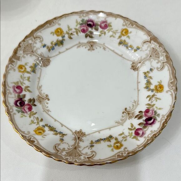 Langton England Elegant White Gold Pink 7 In Saucer 8 Oz Tea Cup 1793 Porcelain - Picture 7 of 12